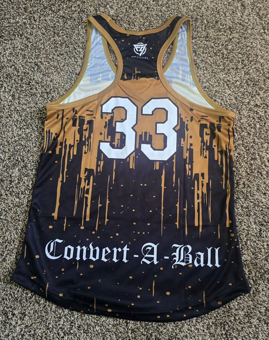 Sublimation Racerback Tank - Black & Gold