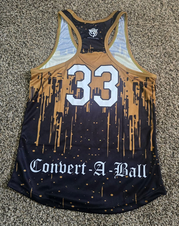 Sublimation Racerback Tank - Black & Gold