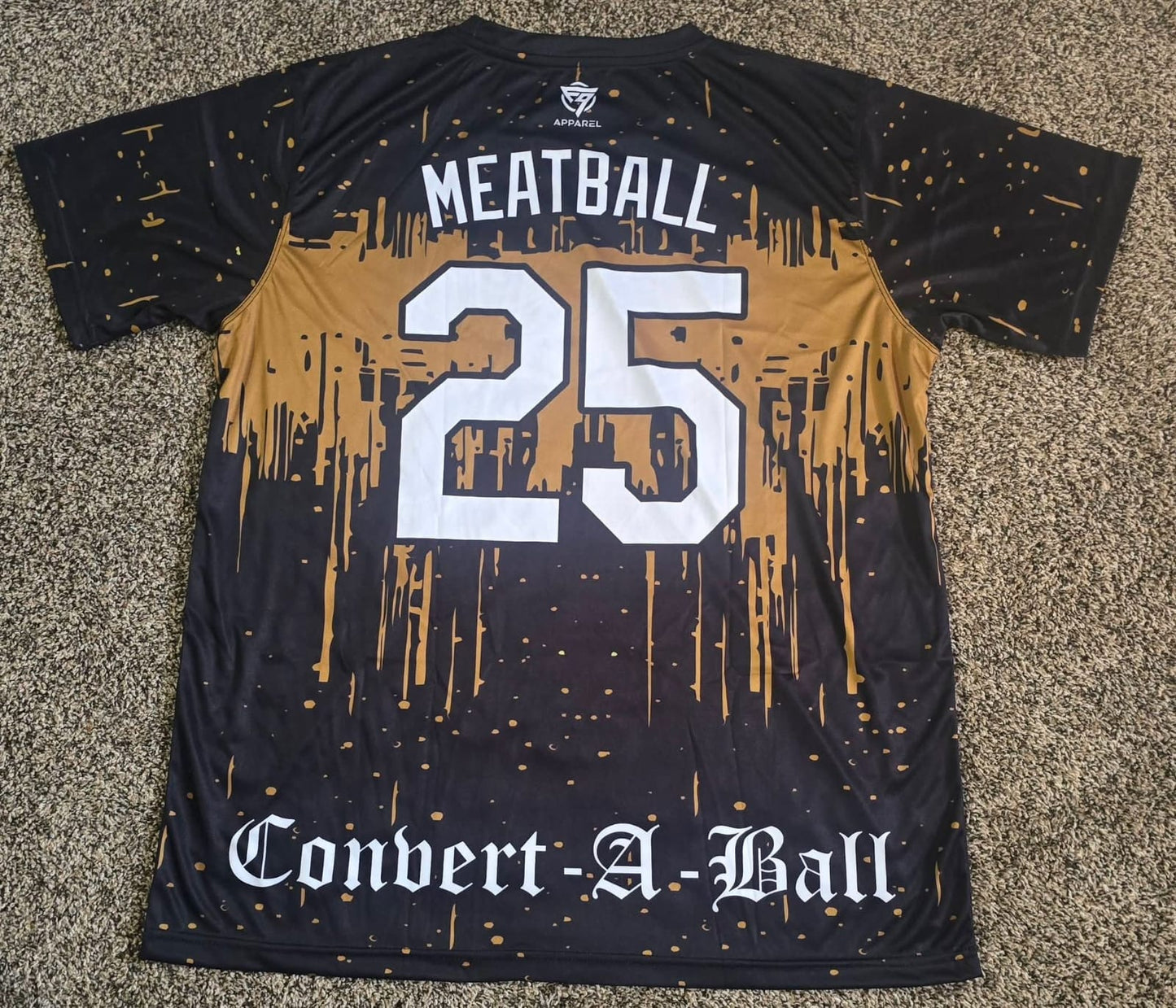 Custom Sublimation T-Shirt - Black & Gold